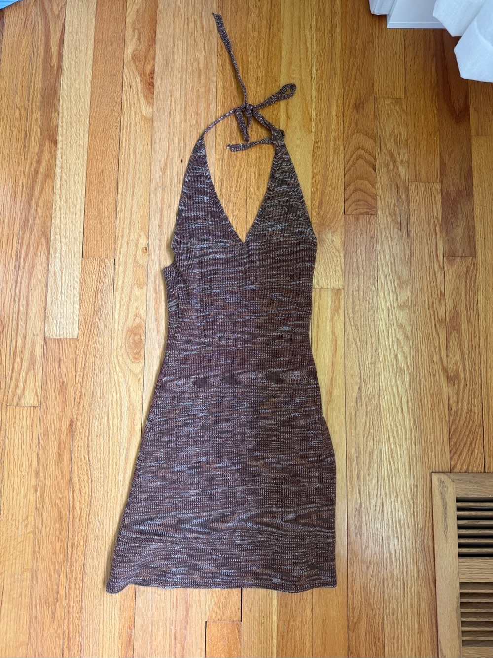 Verge Girl Brown Halter Knit Mini Dress